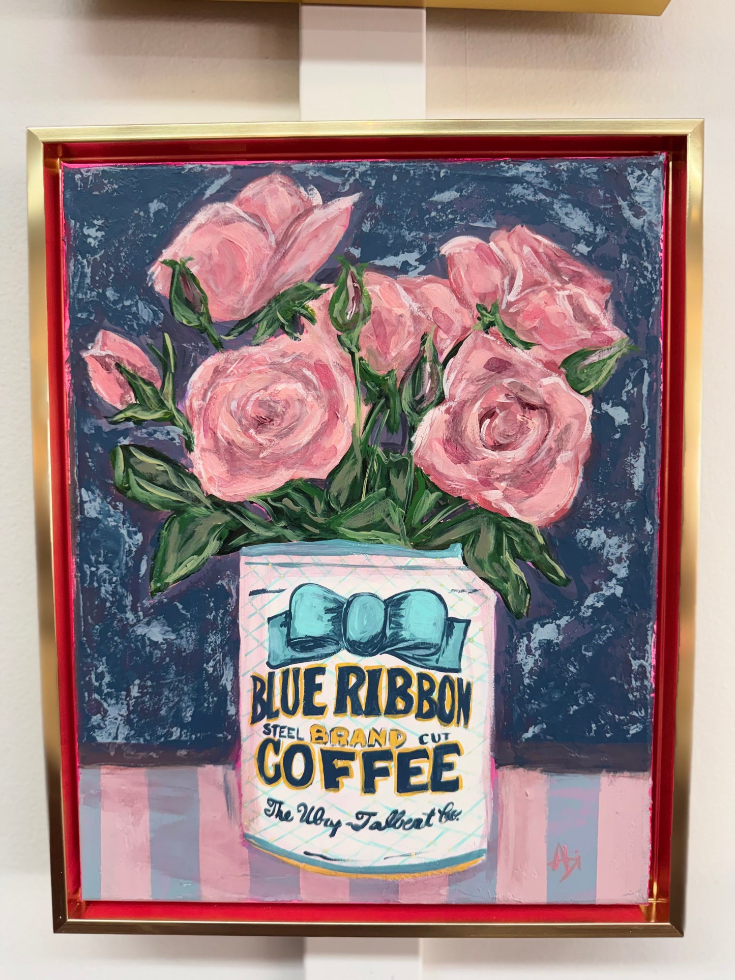 June | Roses - Original Framed Painting by Abi