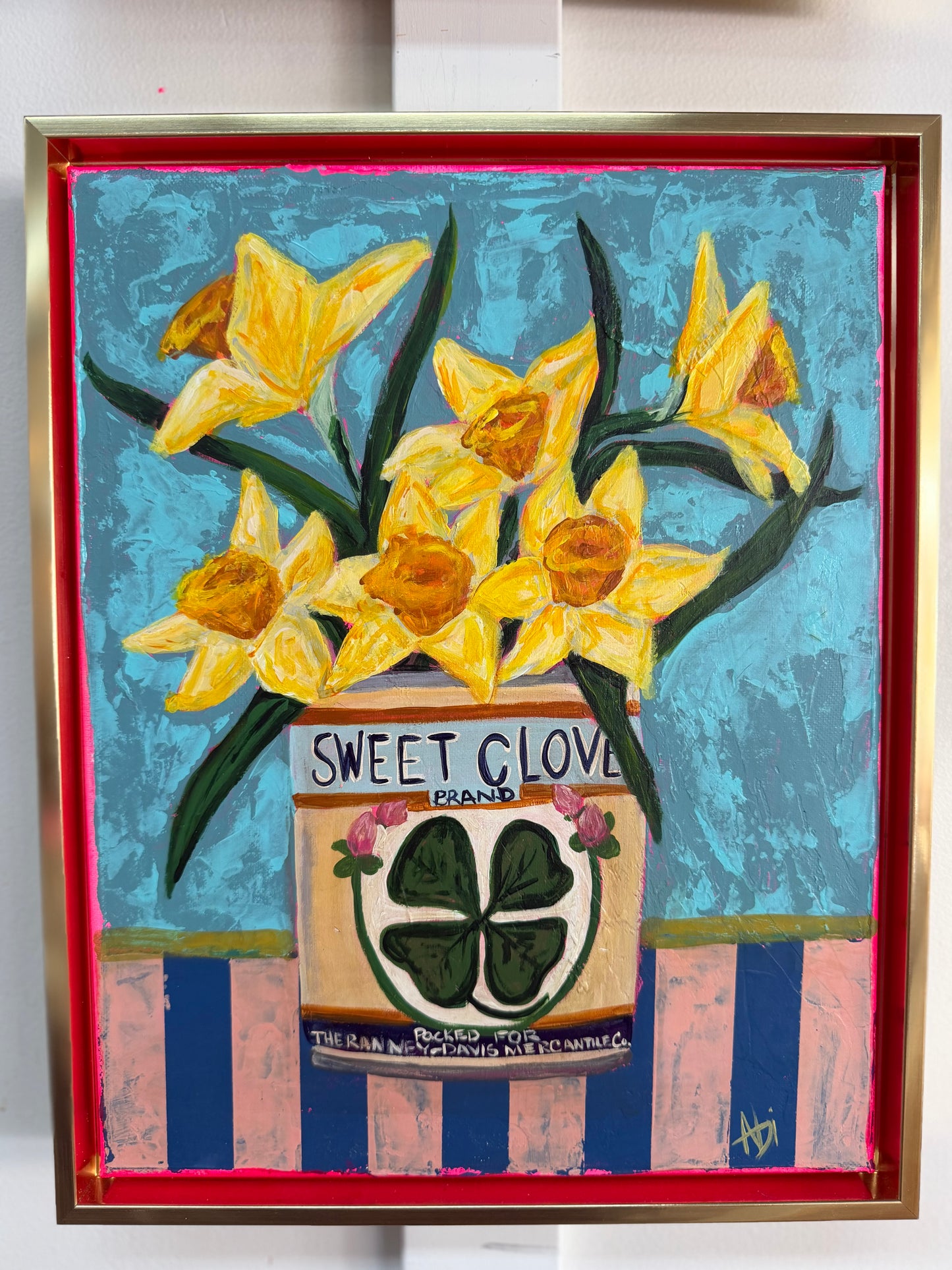 March | Daffodils - Original Framed Painting by Abi