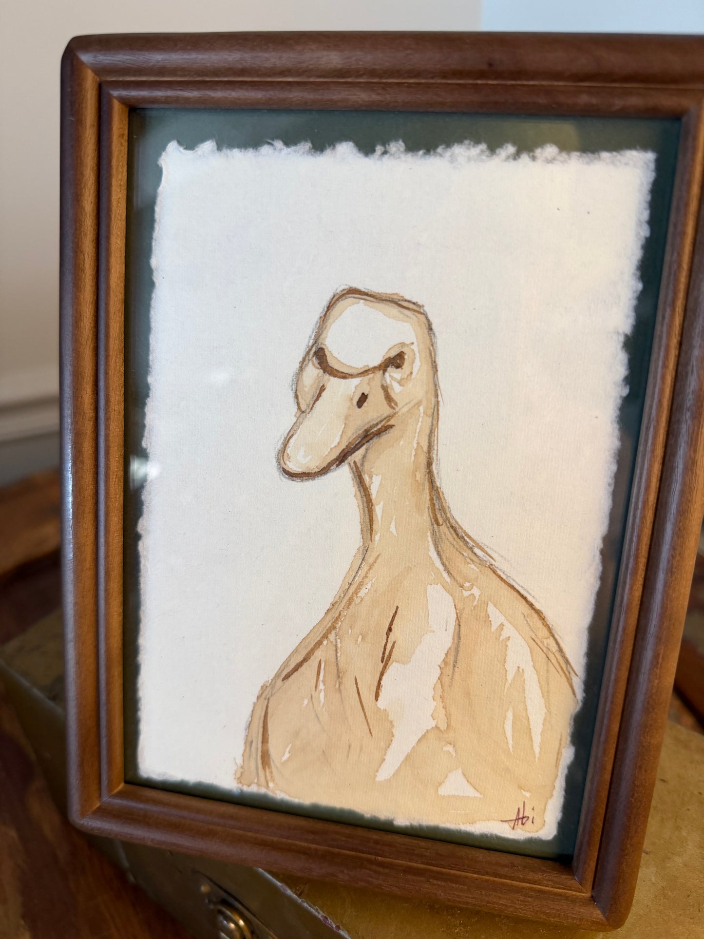 “Lucky Duck” | 4x6 Coffee Painting