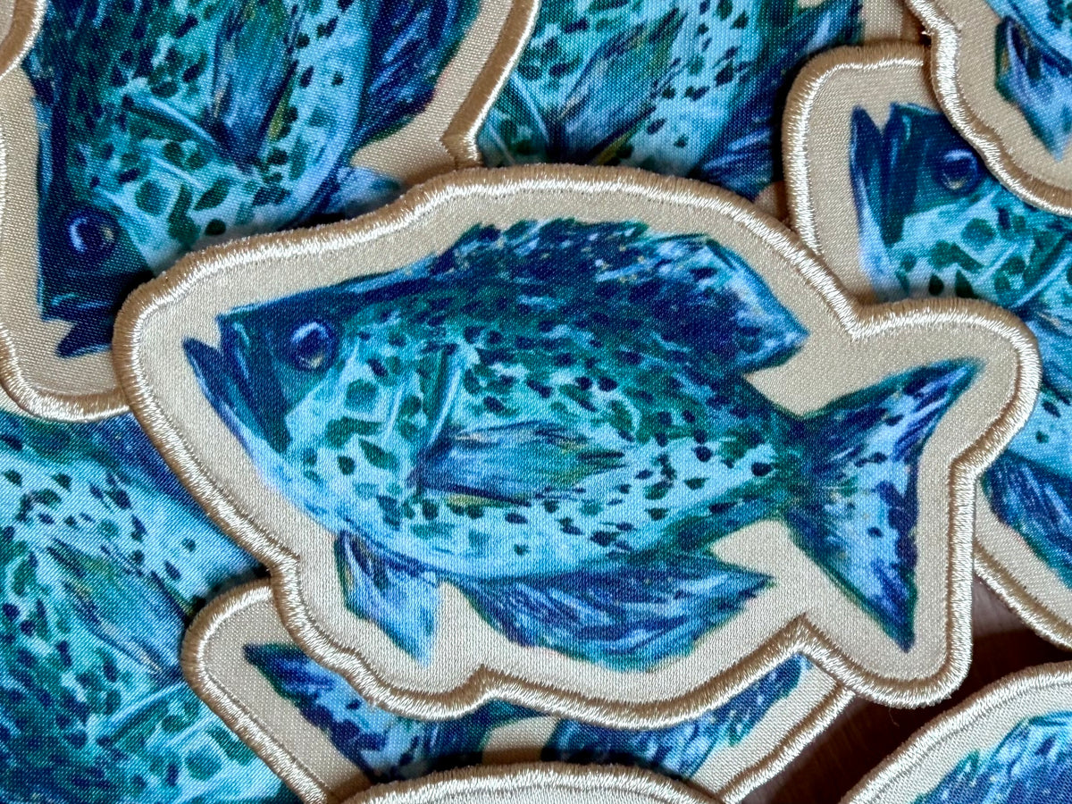 Black Crappie Iron-On Patch