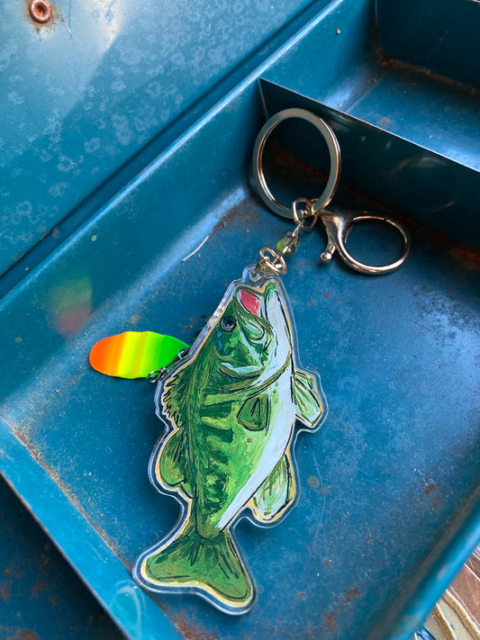 Largemouth Bass Acrylic Keychain & Bag Tag