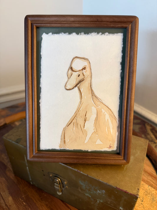 “Lucky Duck” | 4x6 Coffee Painting