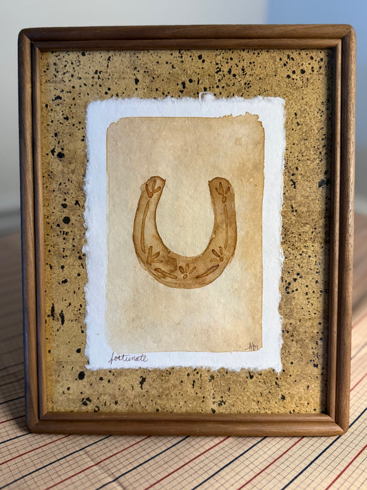"Fortunate" | Horseshoe  | 5x7 Coffee Painting