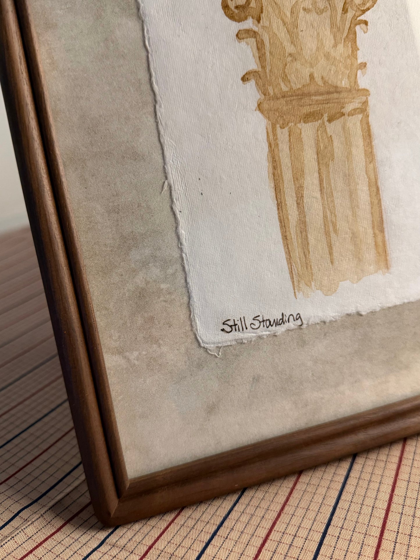 "Still Standing" | Corinthian Column  | 5x7 Coffee Painting