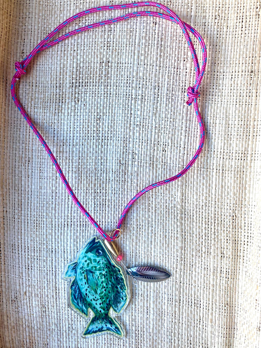 Black Crappie Acrylic Necklace