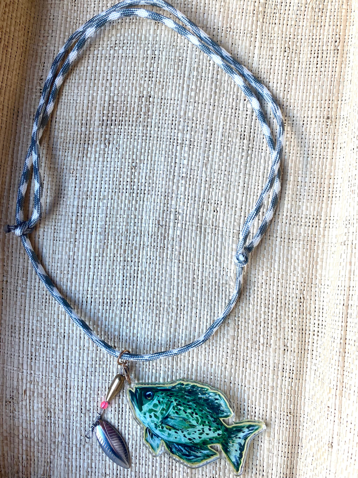 Black Crappie Acrylic Necklace