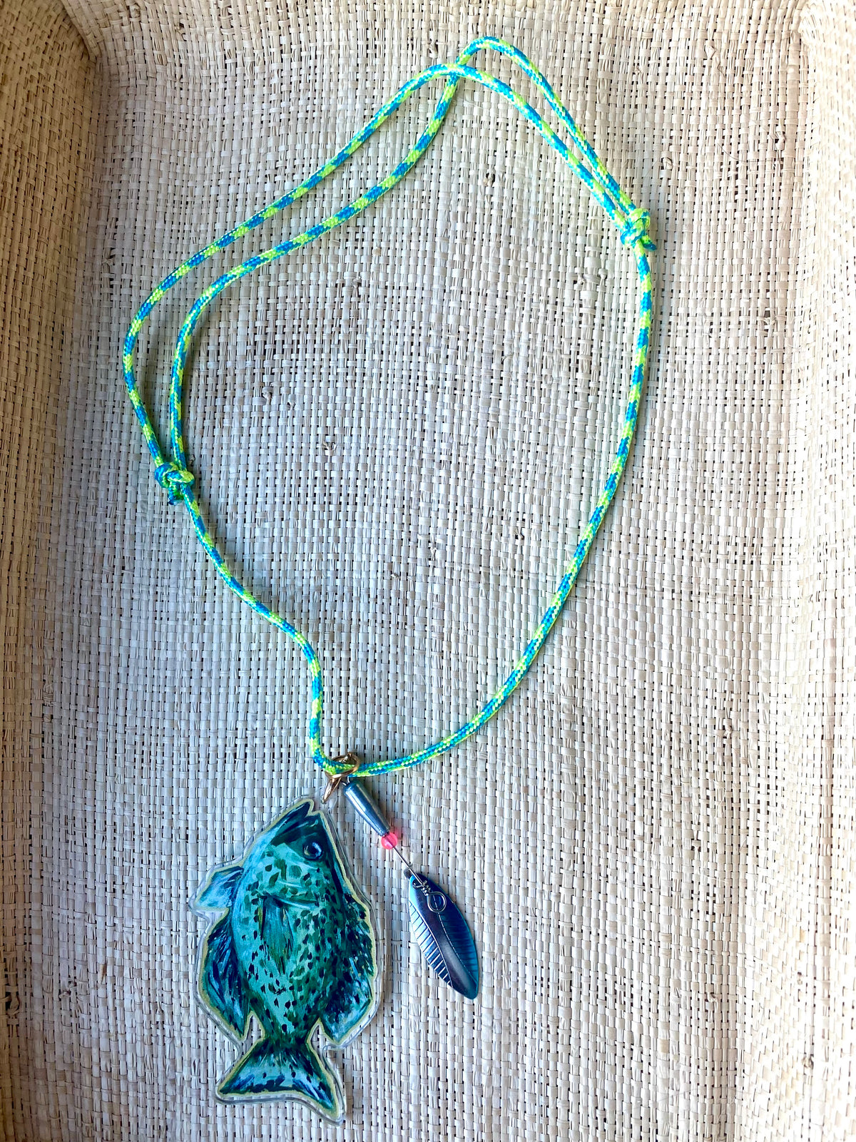 Black Crappie Acrylic Necklace
