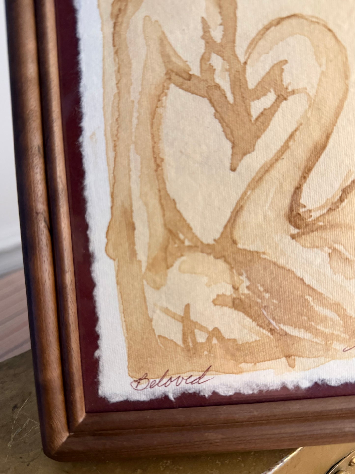 "Beloved" | Two Swans | 4x6 Coffee Painting