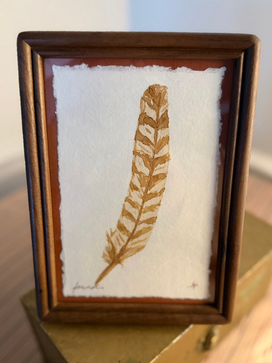 "found" | Feather | 4x6 Coffee Painting