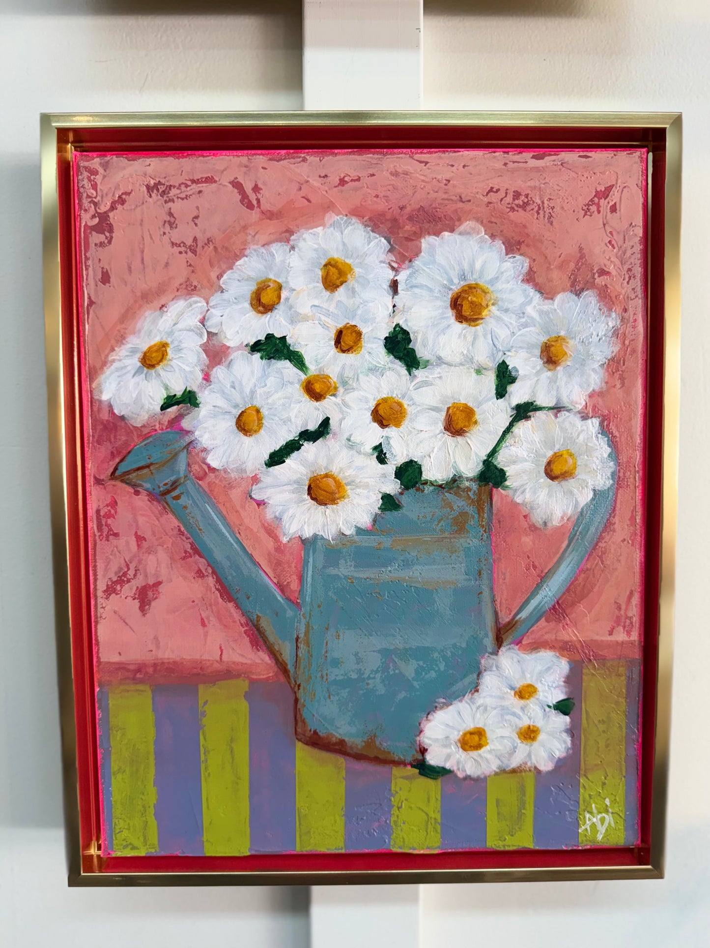 April | Daisies - Original Framed Painting by Abi