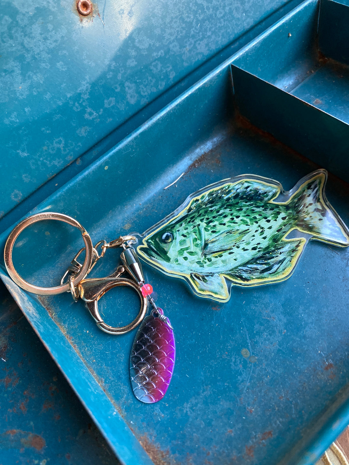 Black Crappie Acrylic Keychain & Bag Tag