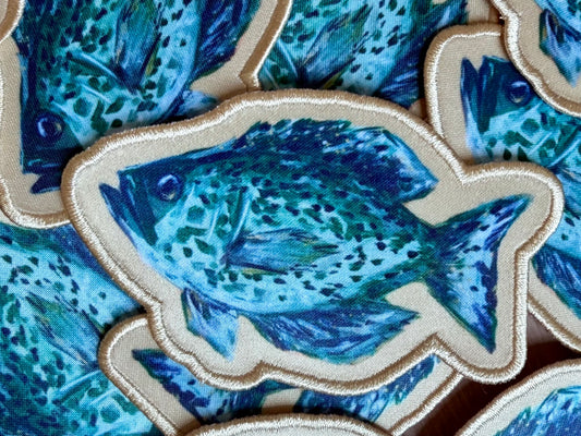 Black Crappie Iron-On Patch