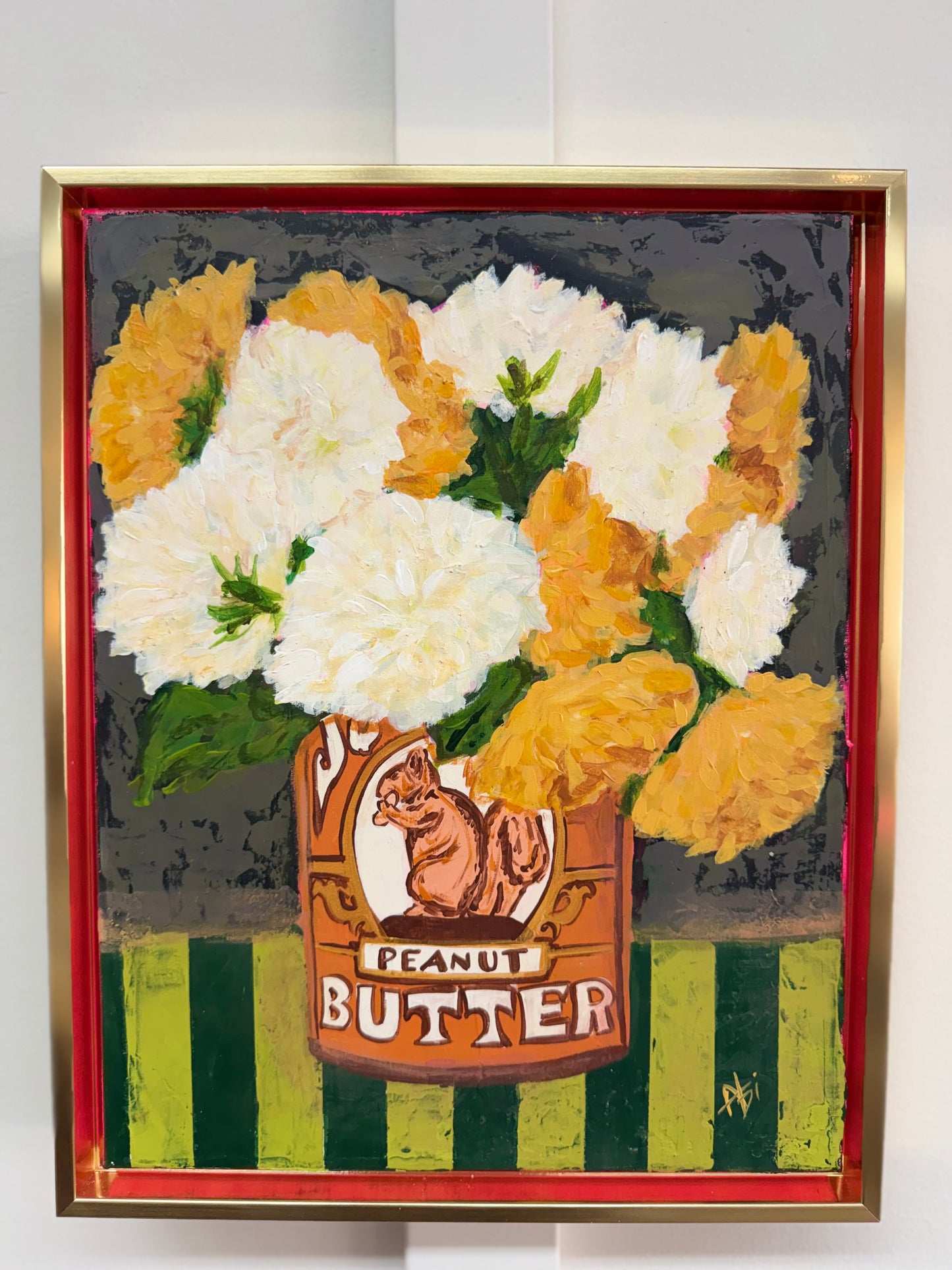 November | Chrysanthemums - Original Framed Painting by Abi
