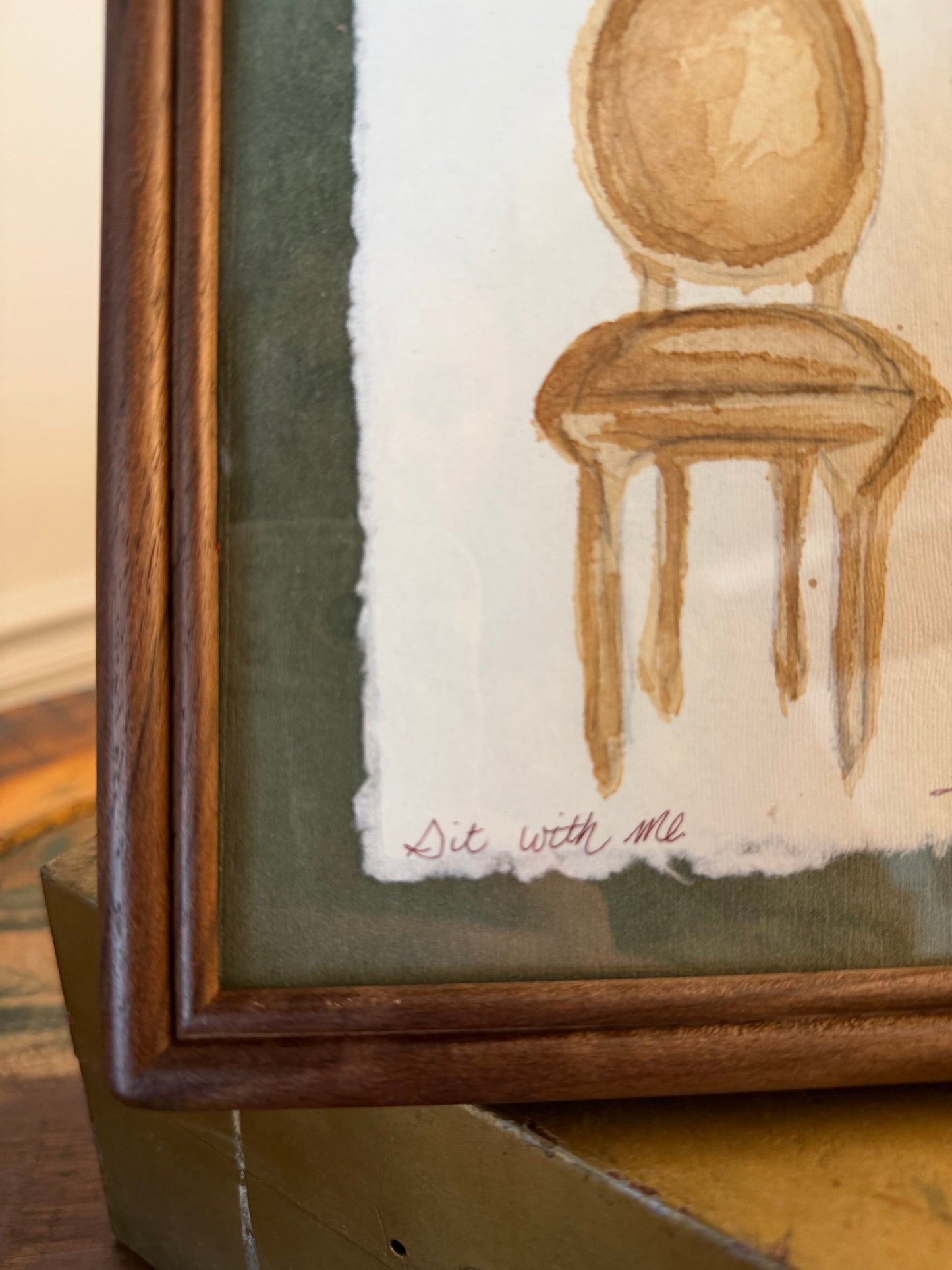 "Sit with me"  | 4x6 Coffee Painting