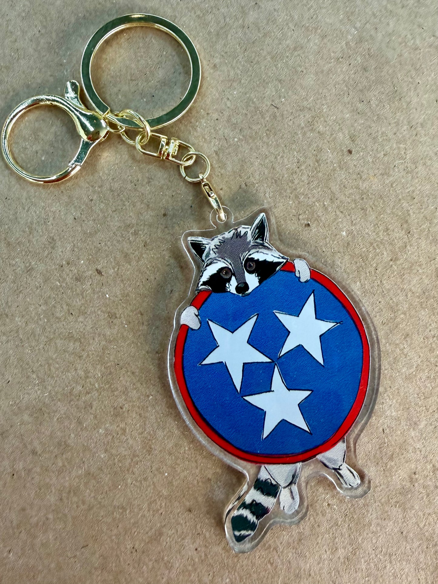 Tennessee Raccoon keychain / bag tag