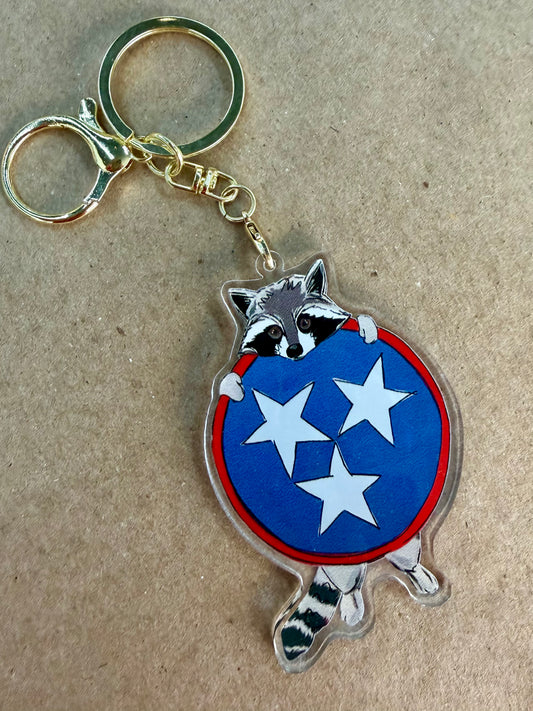 Tennessee Raccoon keychain / bag tag