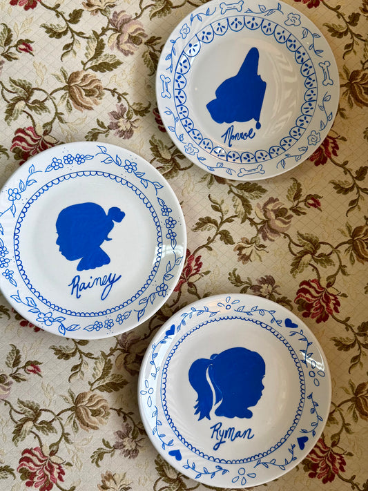 Blue & White Silhouette Plate Fundraiser | UC High School Prom