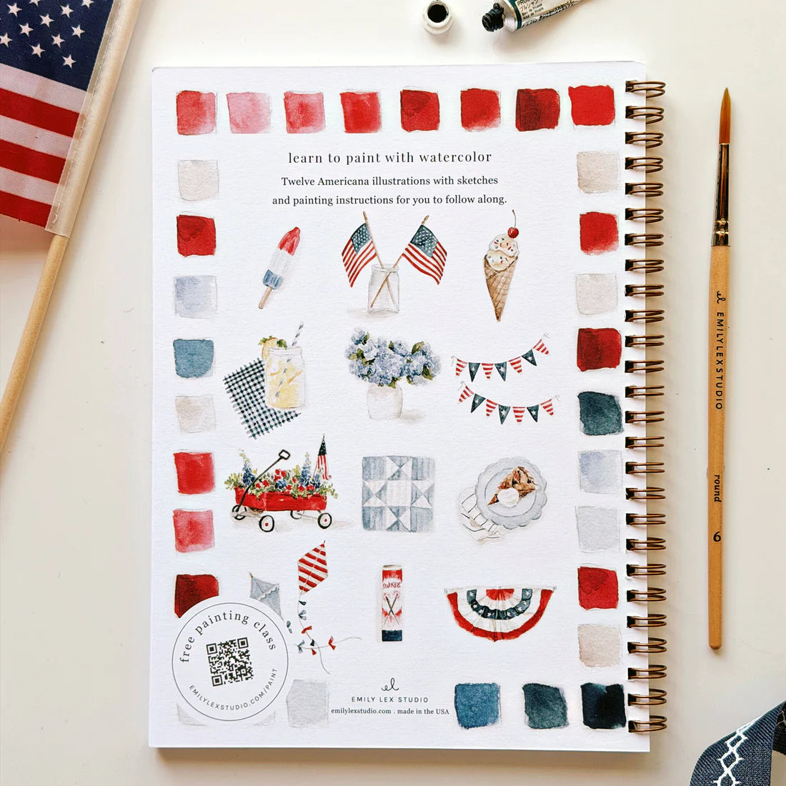 Americana Watercolor Workbook | Emily Lex Studios
