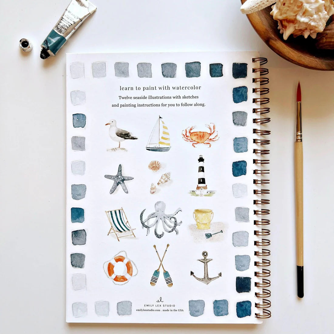 Seaside Watercolor Workbook | Emily Lex Studios