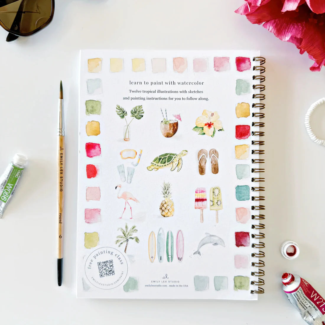 Tropical Watercolor Workbook | Emily Lex Studios