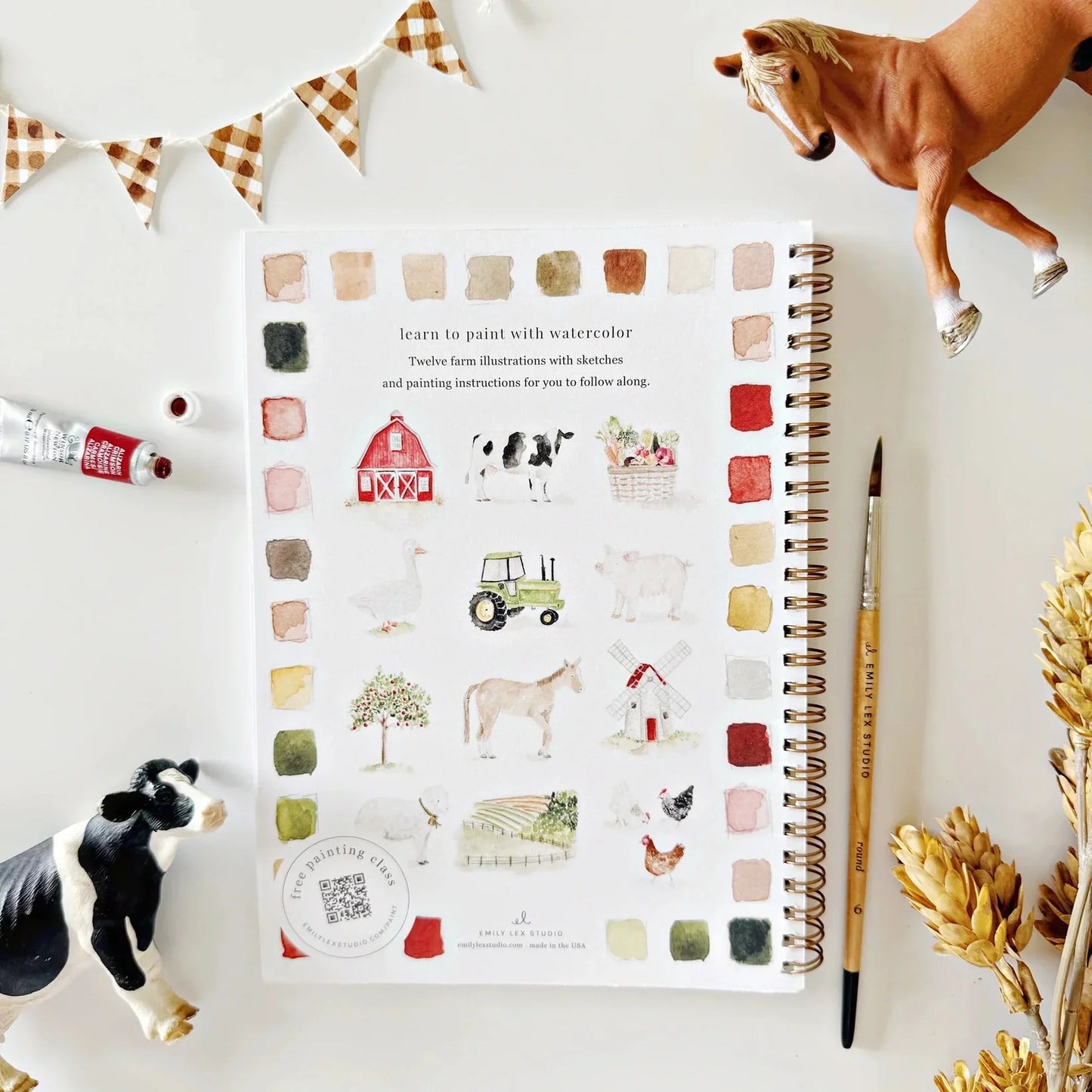 Farm Watercolor Workbook | Emily Lex Studios