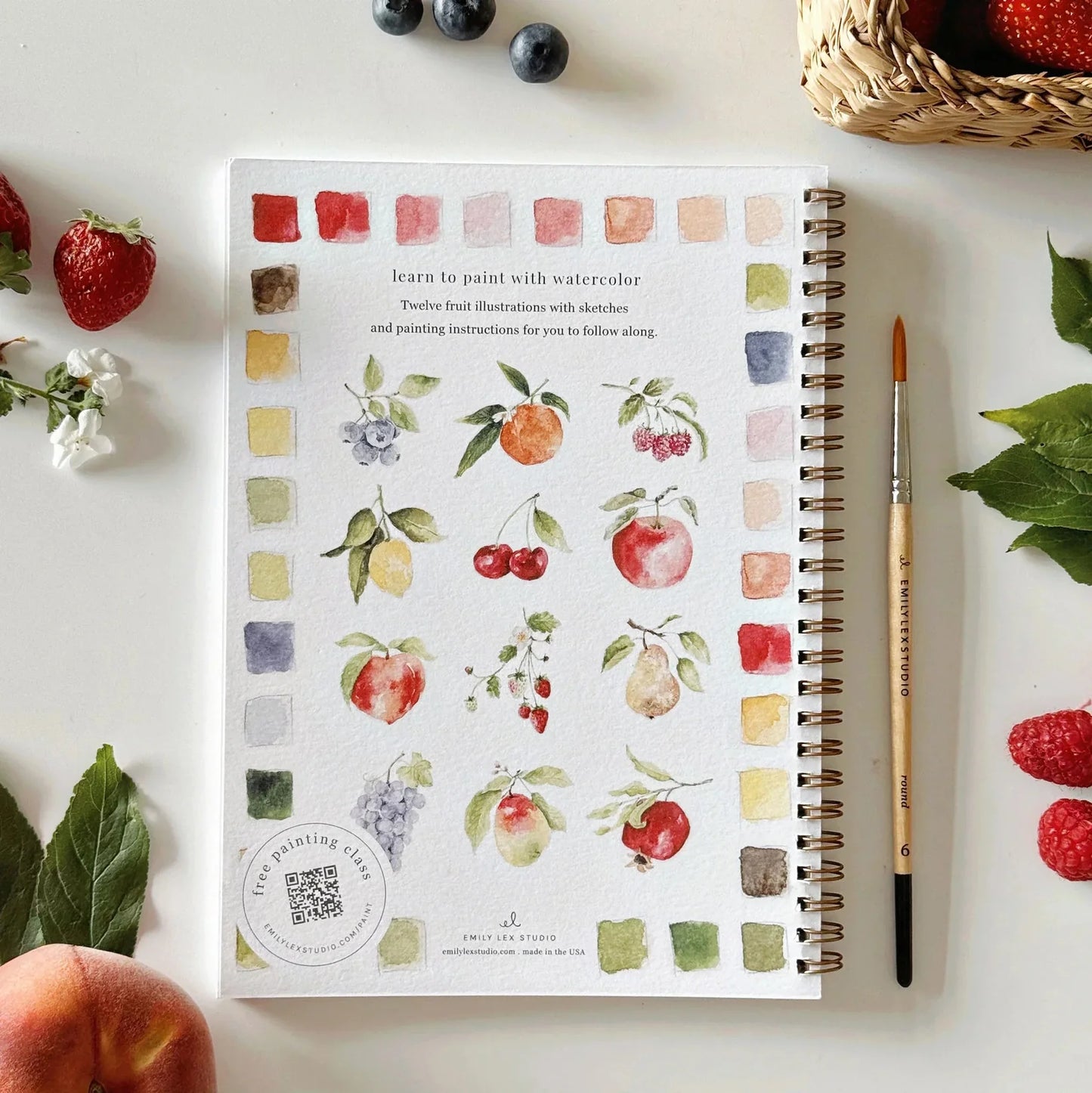 Fruit Watercolor Workbook | Emily Lex Studios