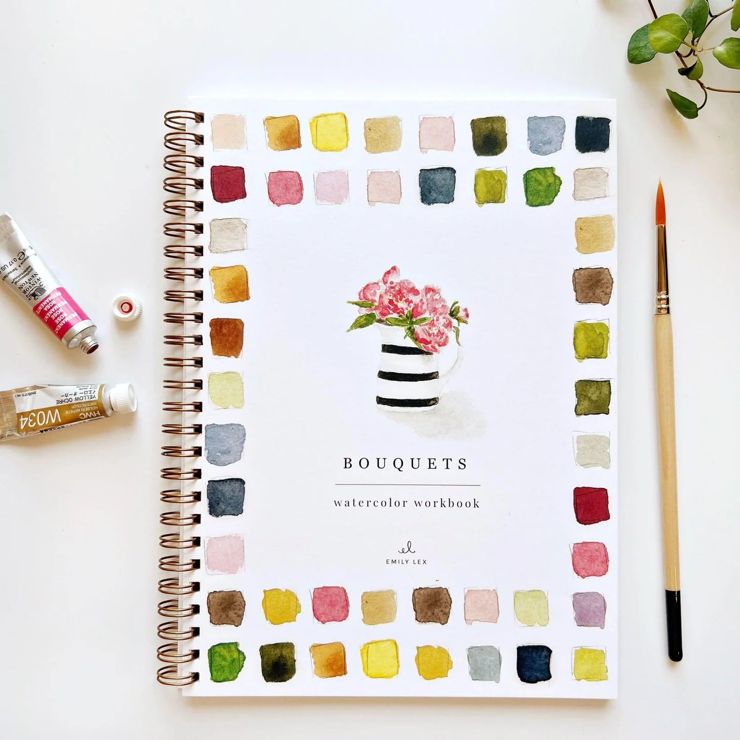 Bouquets Watercolor Workbook | Emily Lex Studios