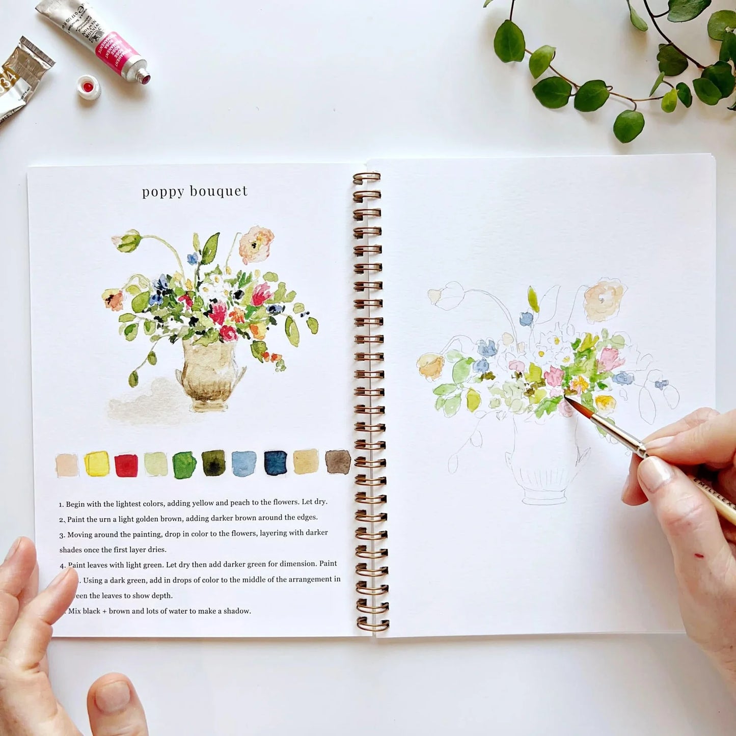 Bouquets Watercolor Workbook | Emily Lex Studios