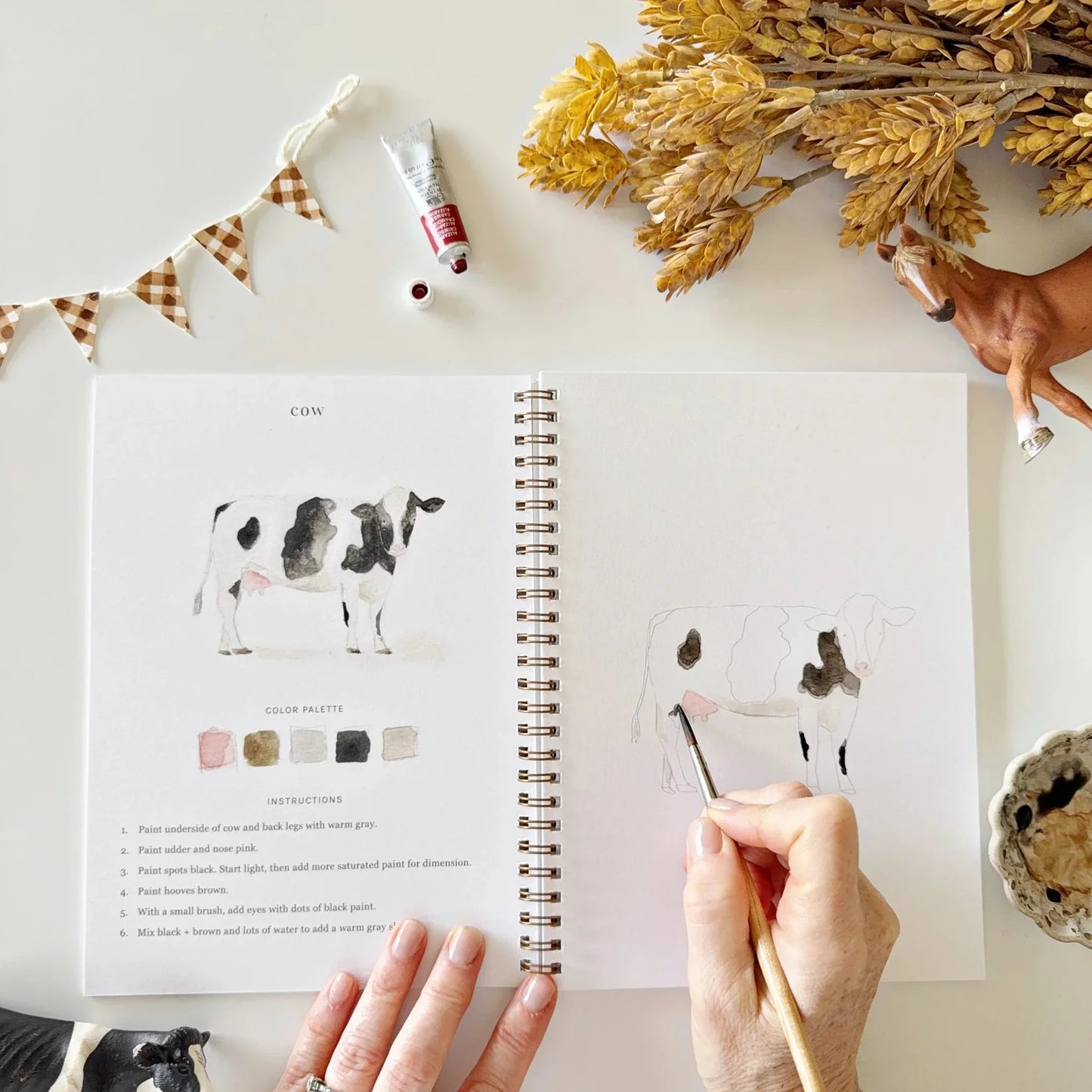 Farm Watercolor Workbook | Emily Lex Studios