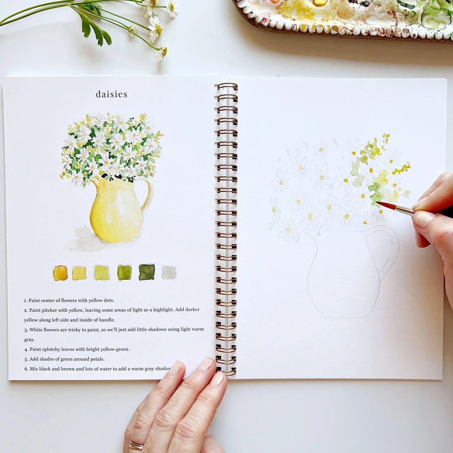 Flowers Watercolor Workbook | Emily Lex Studios